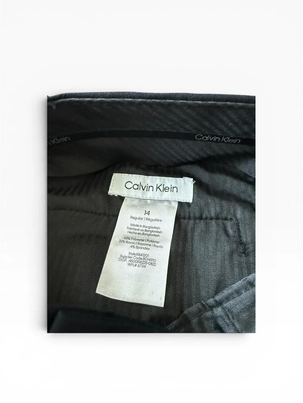 NWT Calvin Klein Boys Size 14 Navy Blue Flat Front Slim Fit Dress Pants Suit Sep